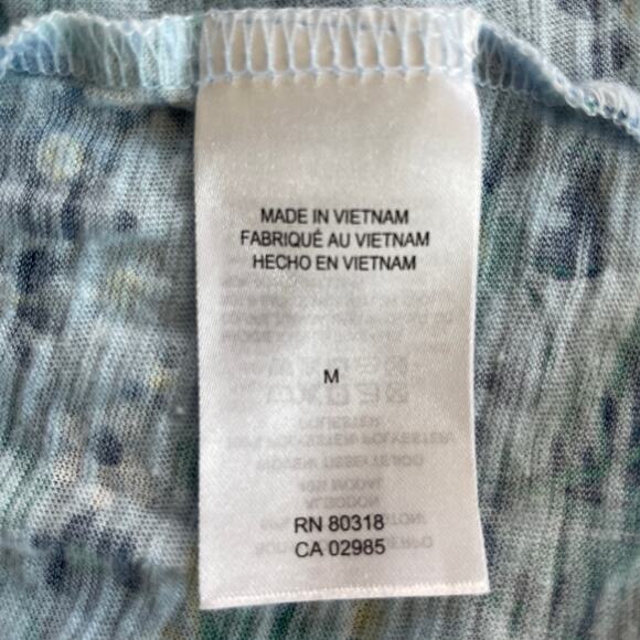 Lucky Brand Womens Gauzy Floral Top Fairycore Floral Flutter Sheer Size Medium - Picture 6 of 7